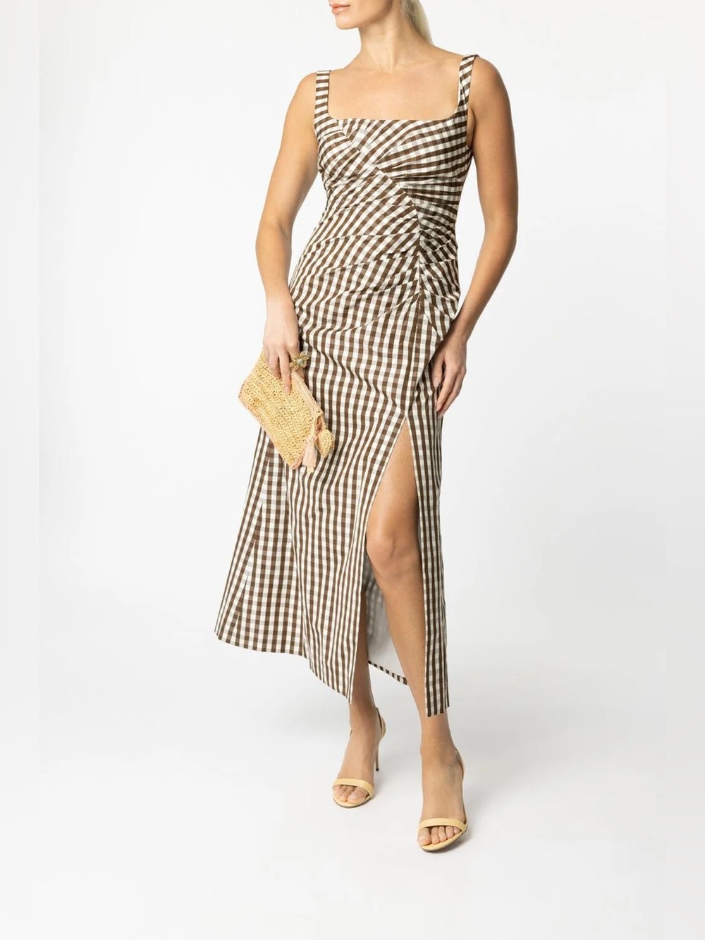 NEW Lela Rose Plaid Taffeta Midi Dress